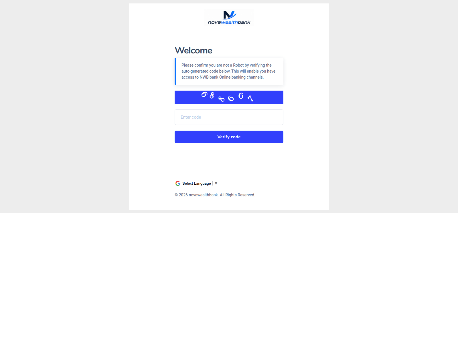 Screenshot of novawealthbank.online