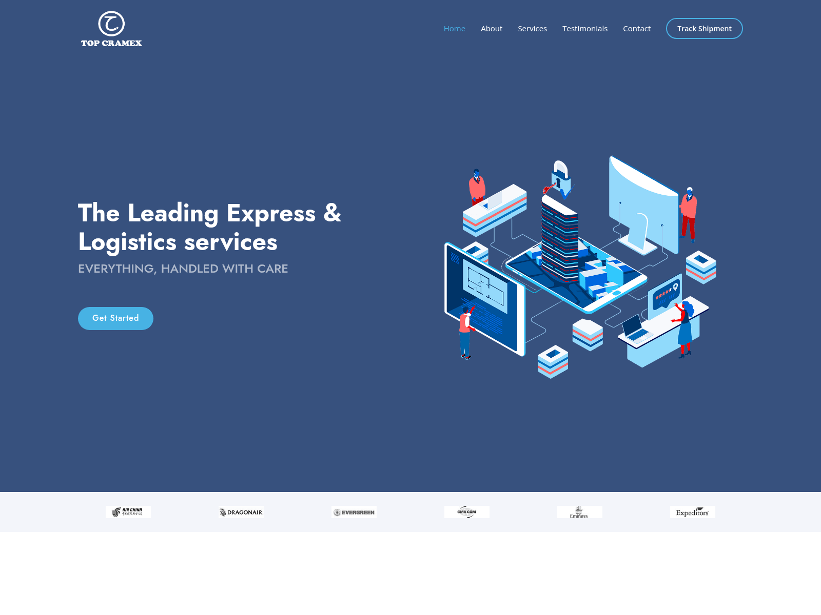 Screenshot of topcramexlogistics.com