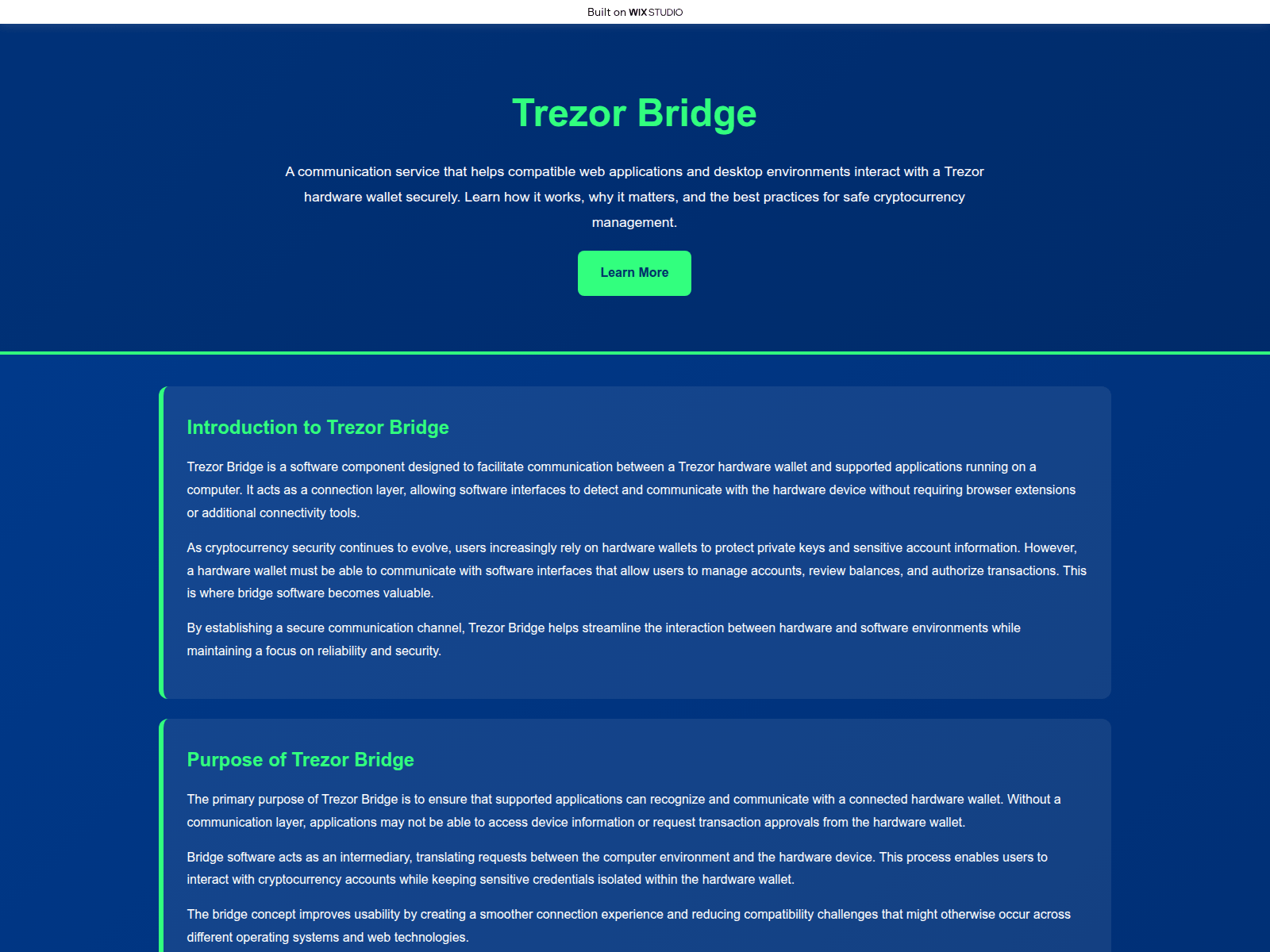 Screenshot of appbridge-troz.wixstudio.com