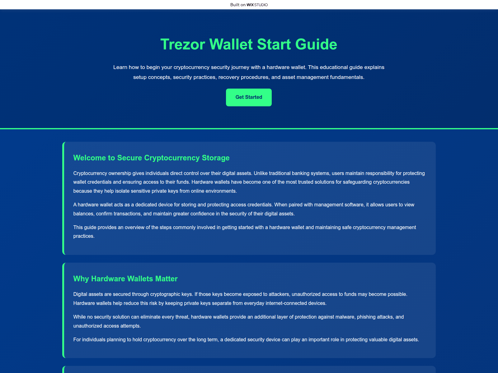 Screenshot of startsso-trezioco.wixstudio.com