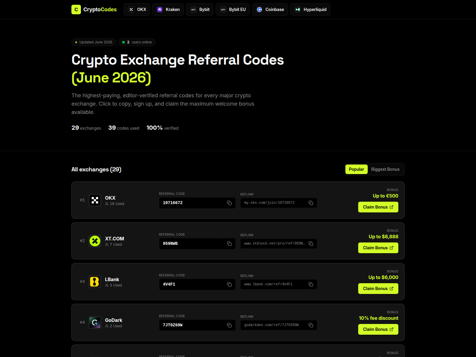 Screenshot of kucoin.codes