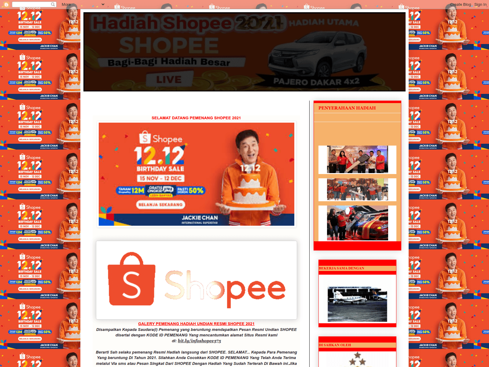 Screenshot of infoshopee575.blogspot.com