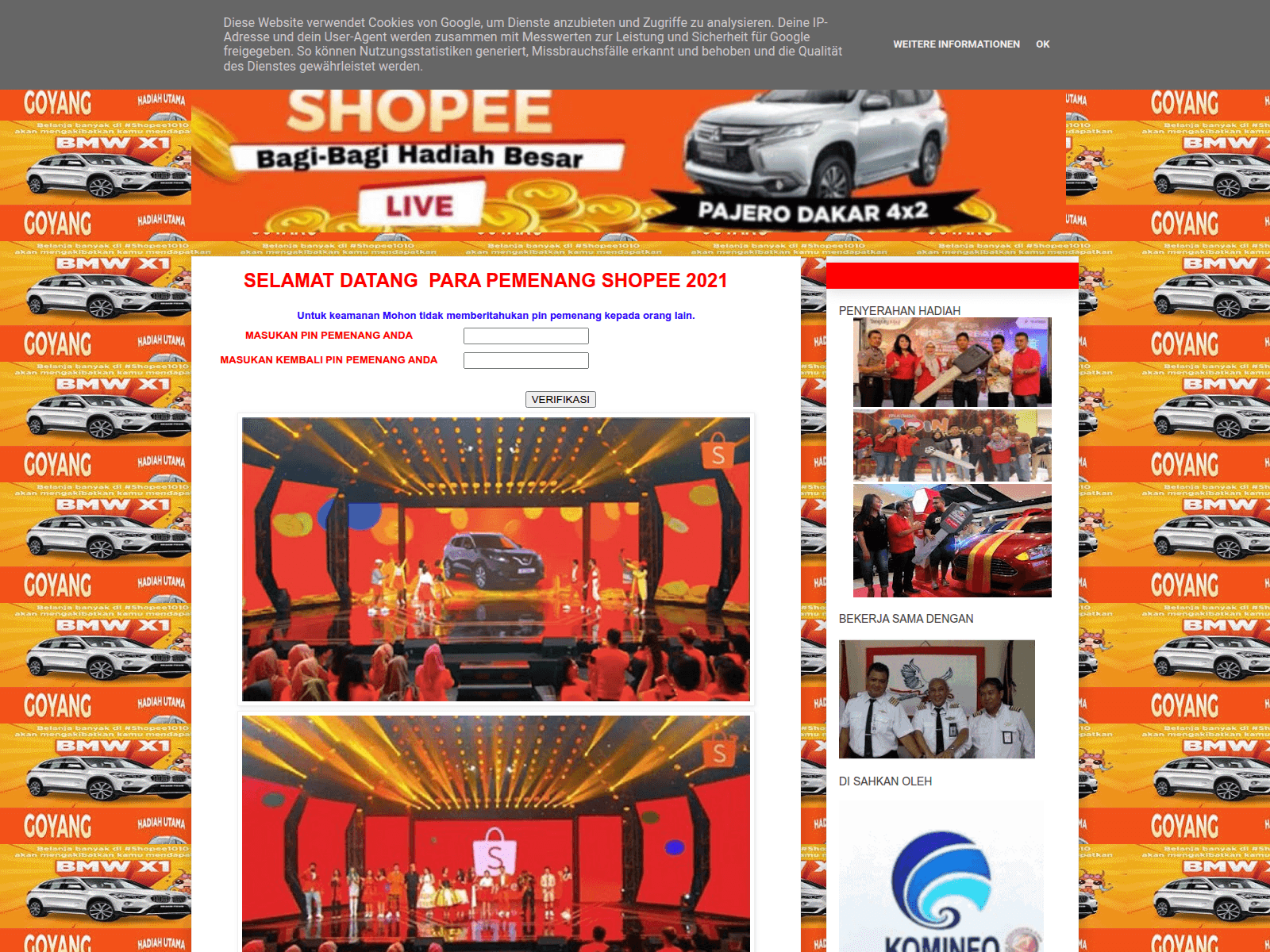 Screenshot of infoundianshopee66.blogspot.com