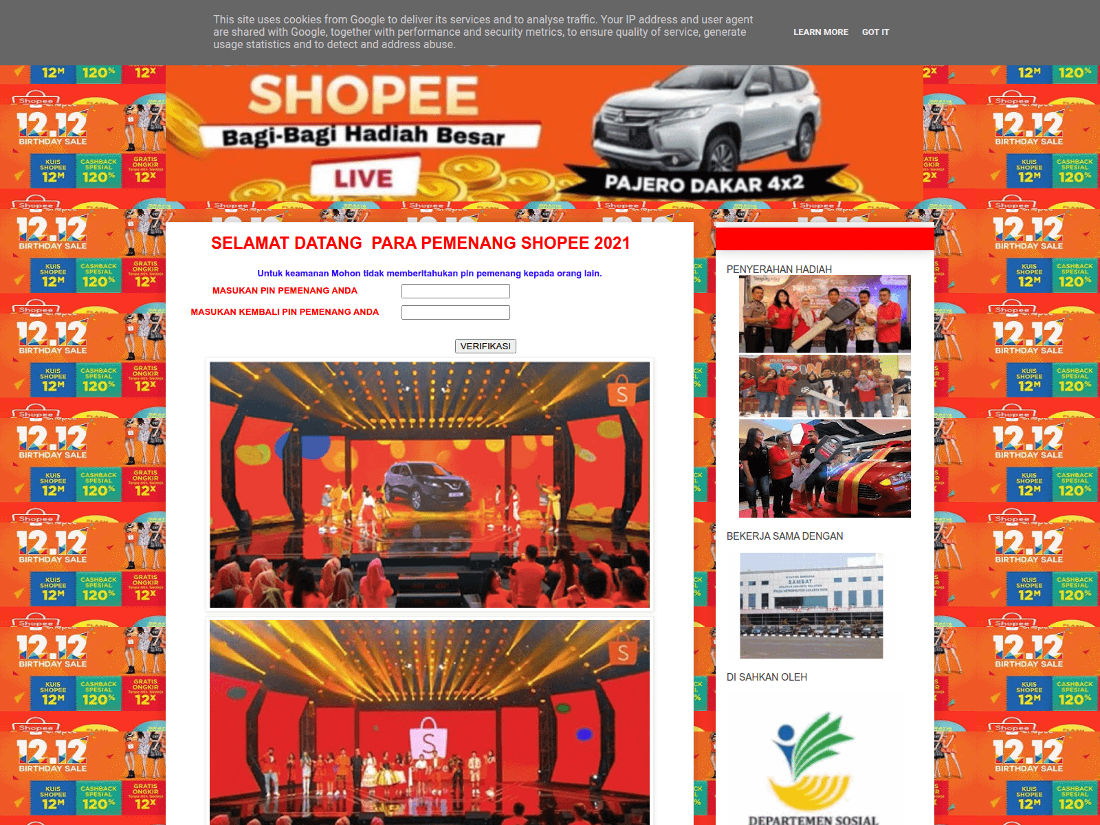 Screenshot of layananundian-shopee33.blogspot.com