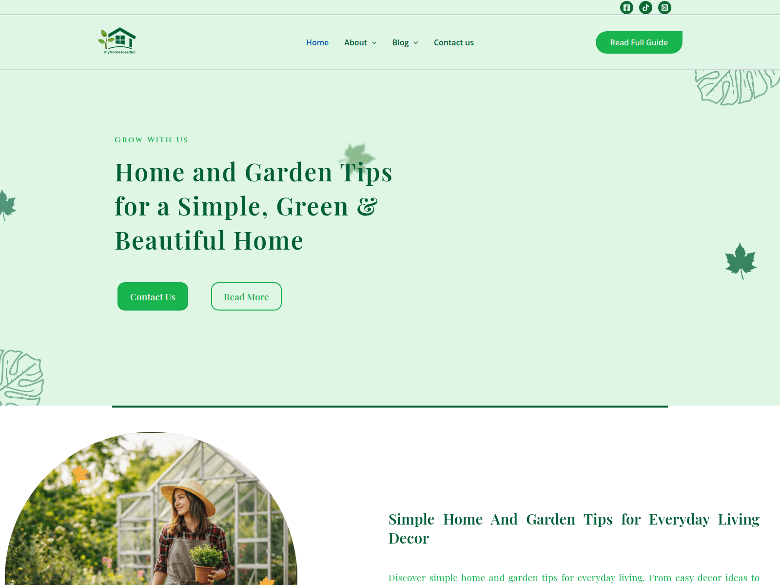Screenshot of myhomesgarden.com