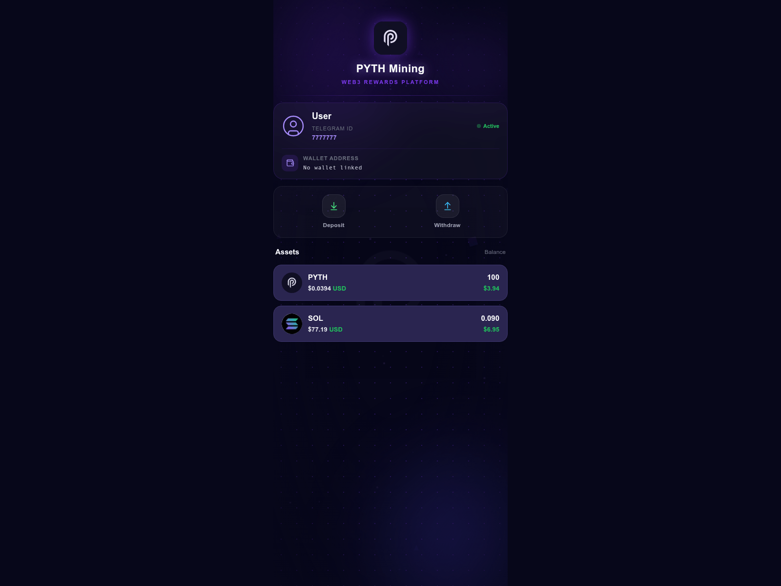Screenshot of pythcoin.network