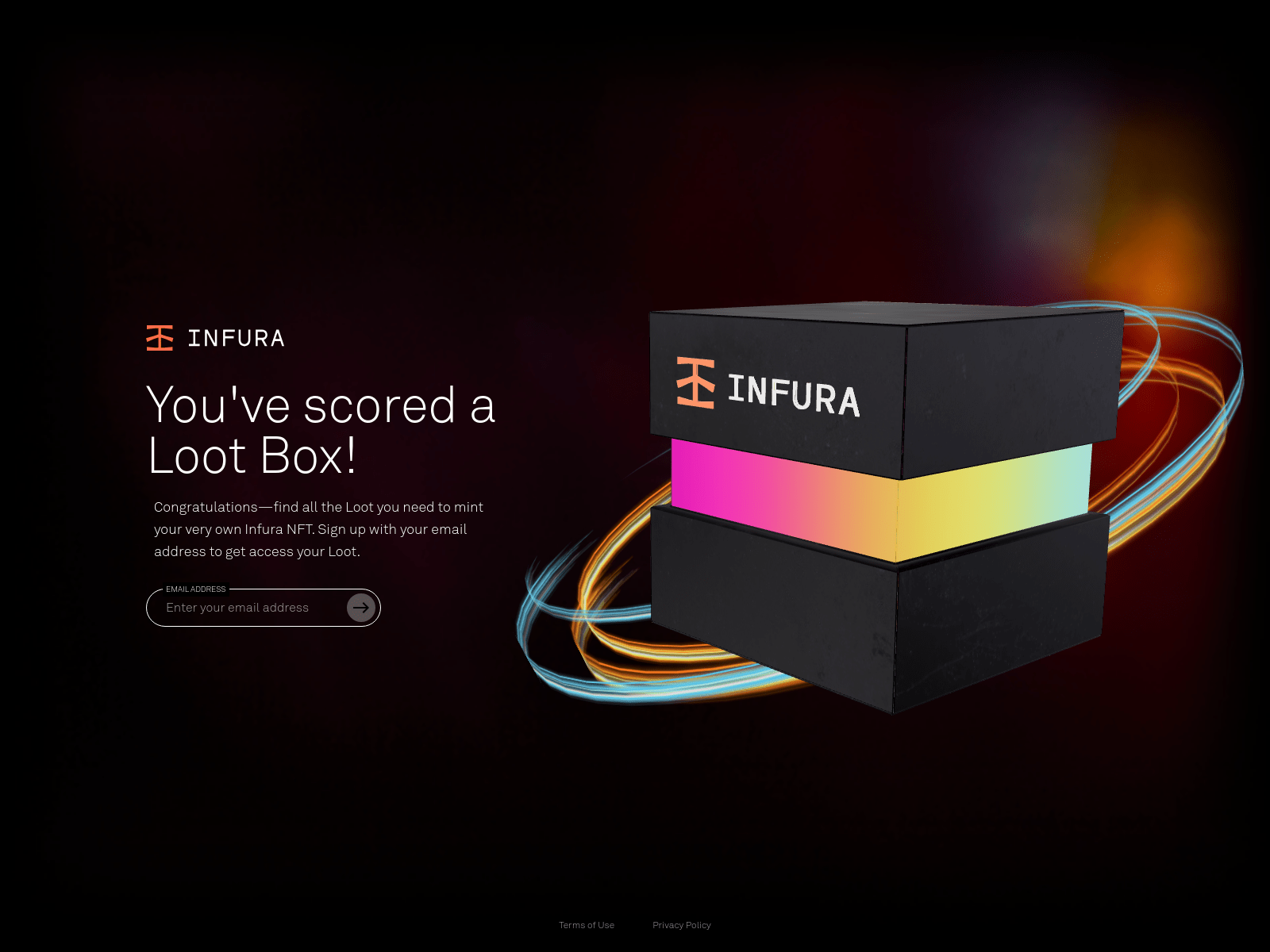Screenshot of staging.consensys-lootbox.mondorobot.com