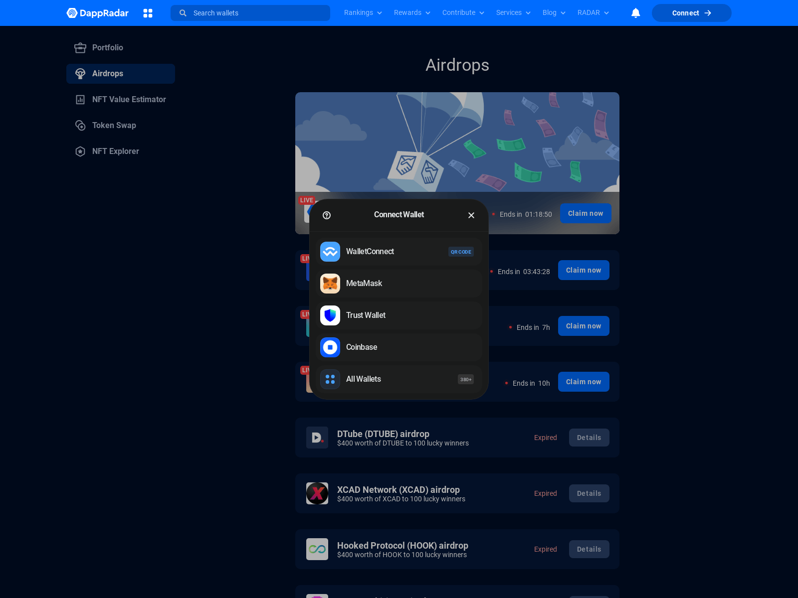 Screenshot of radar-dapp.dev
