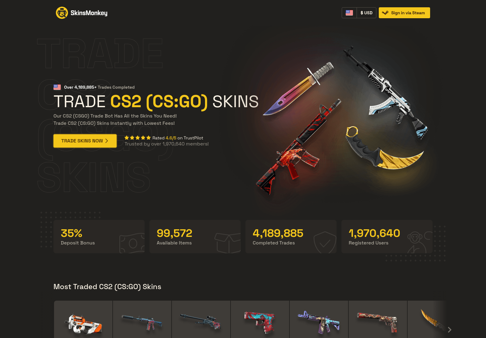 Screenshot of skinsmonkey.compile.nobugs4me.com