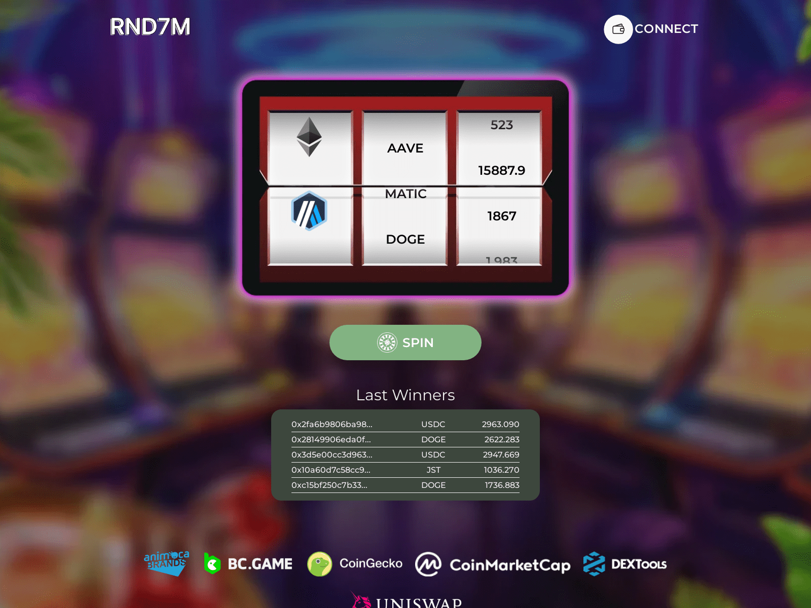 Screenshot of randombitcoins.com