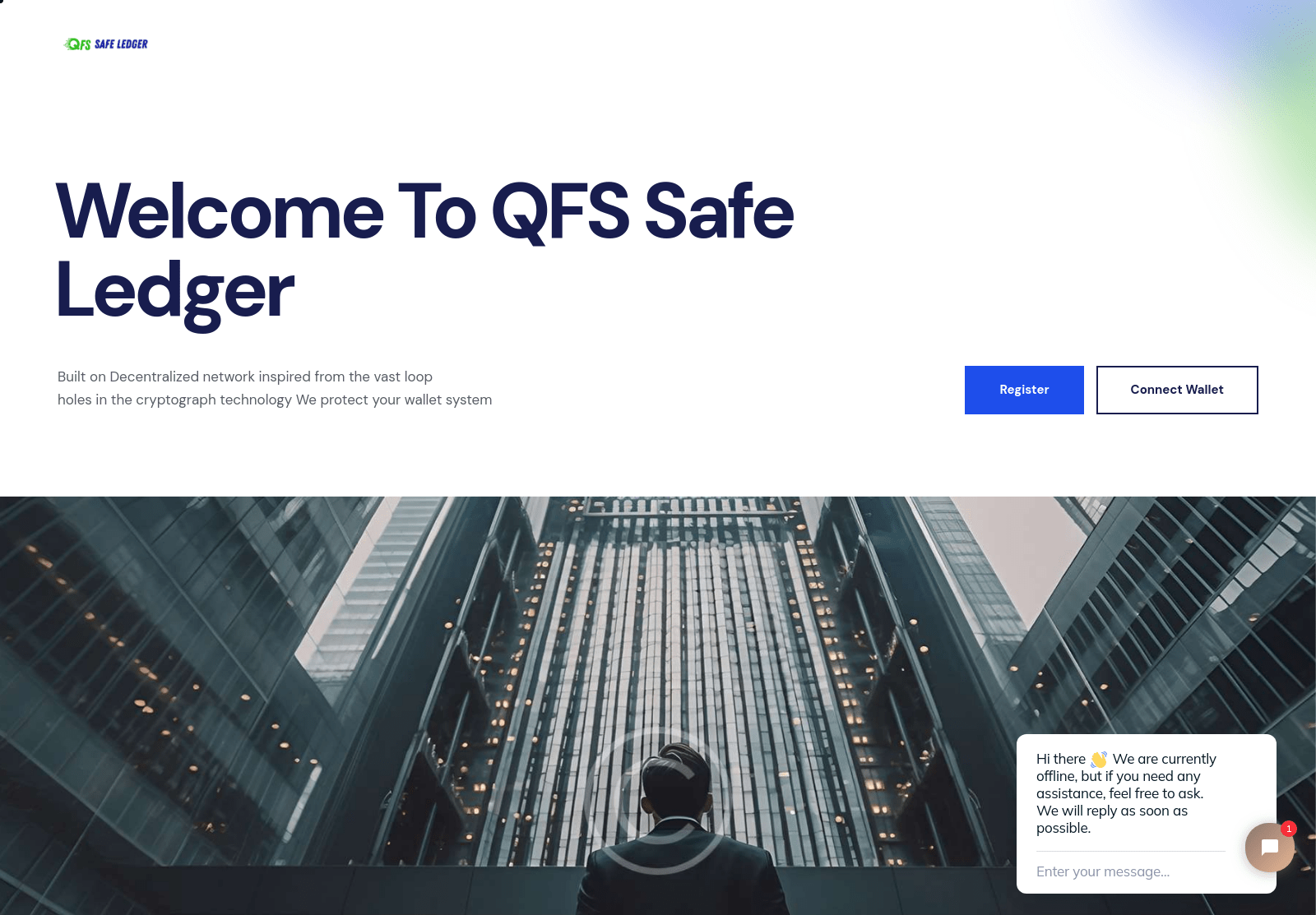 Screenshot of qfssafeledger.com