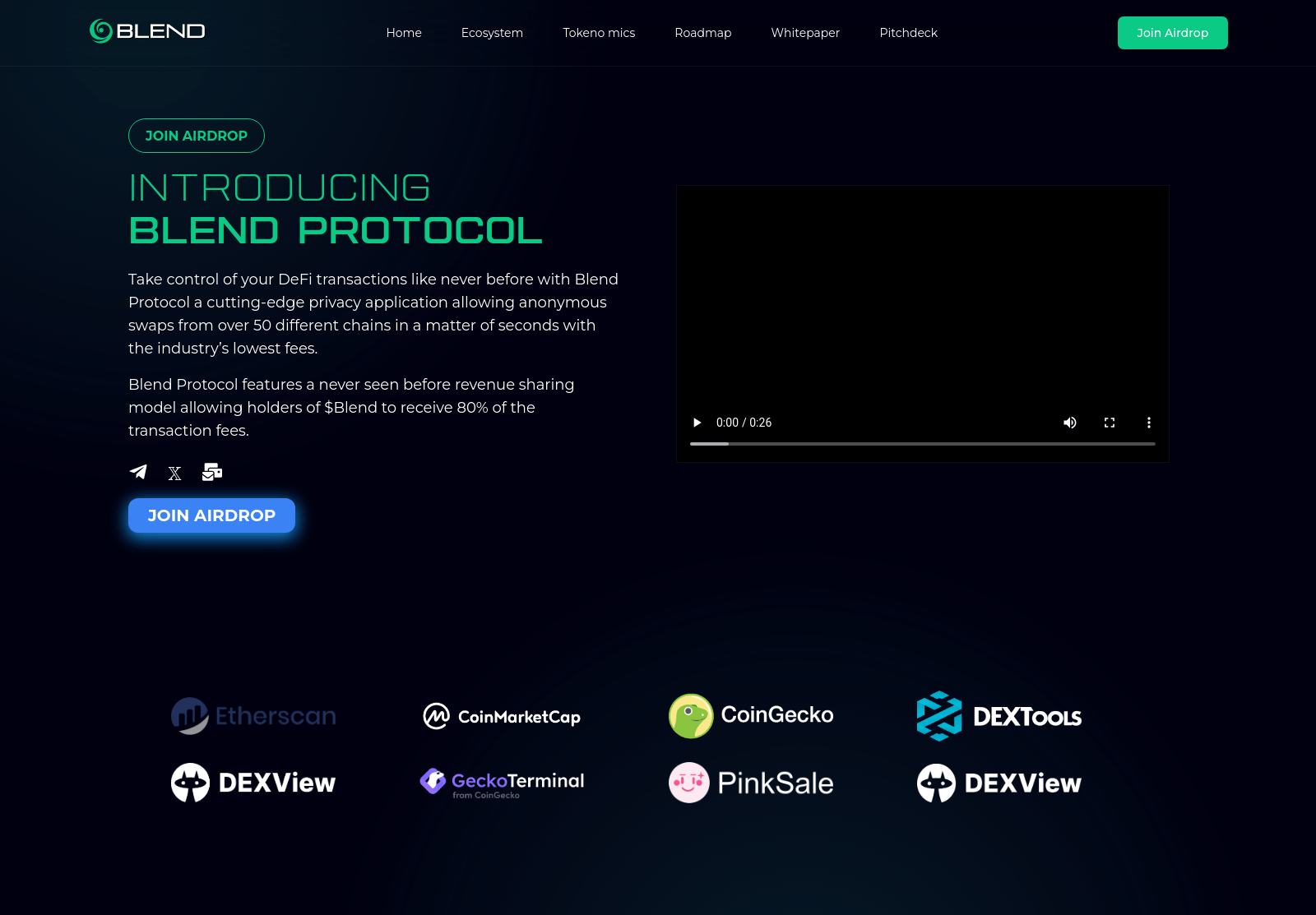 Screenshot of blendprotocol.network