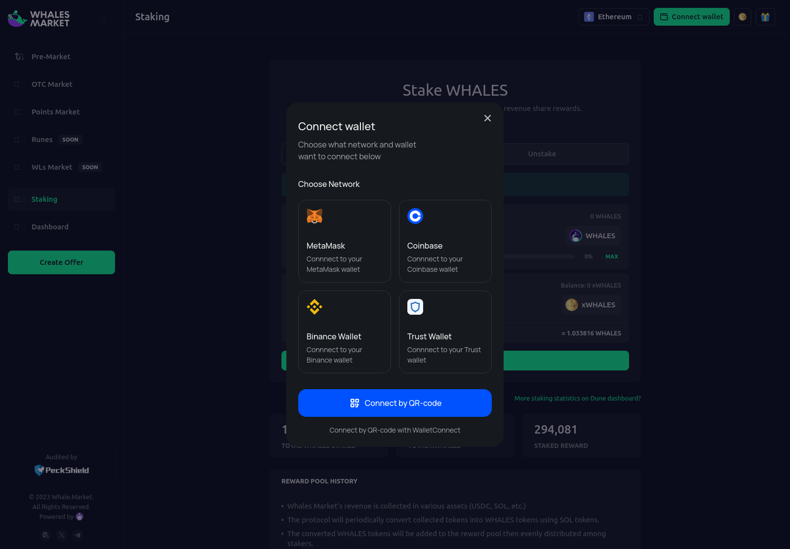 Screenshot of whales.network