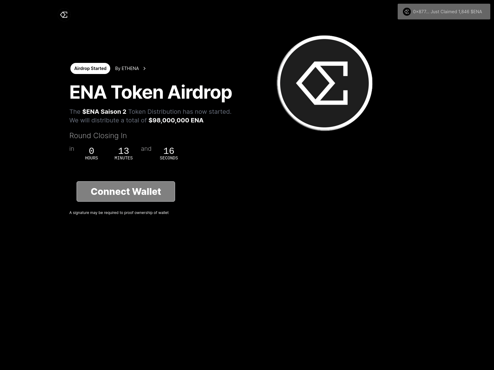 Screenshot of ethena-airdrop.vercel.app