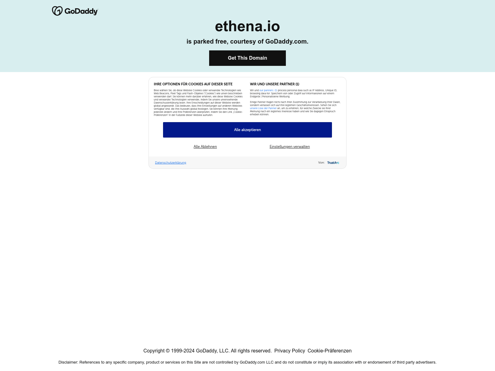 Screenshot of ethena.io