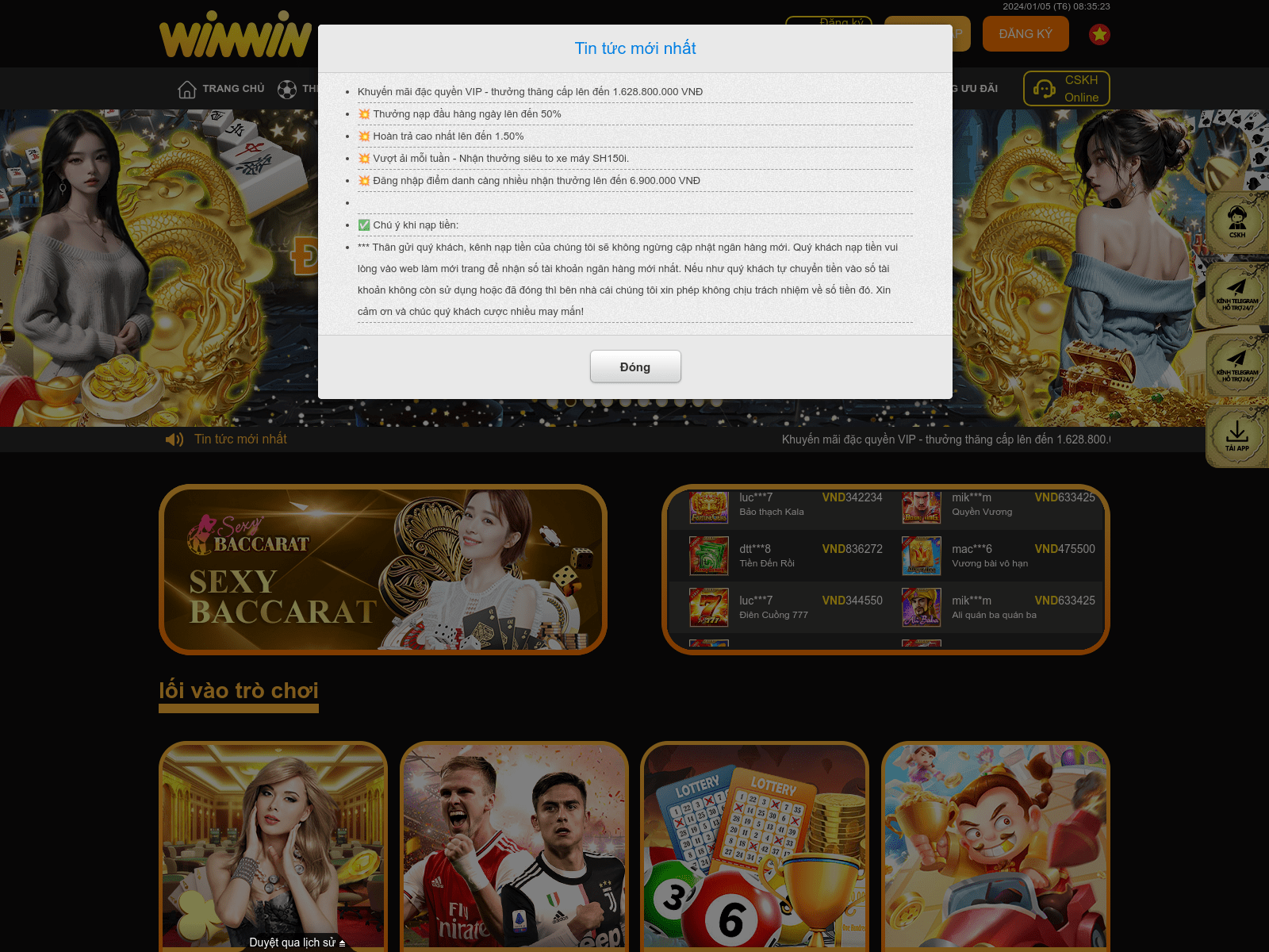 Screenshot of winwin.ac