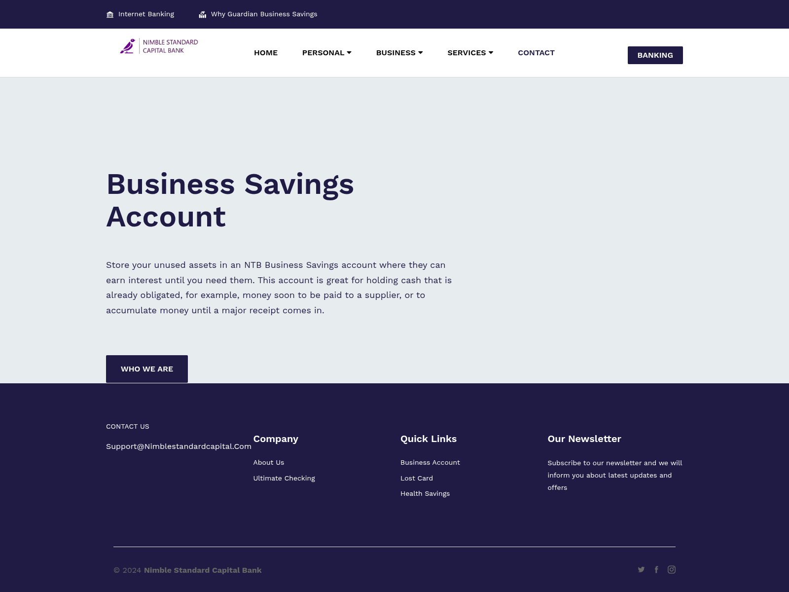 Screenshot of nimblestandardcapital.com