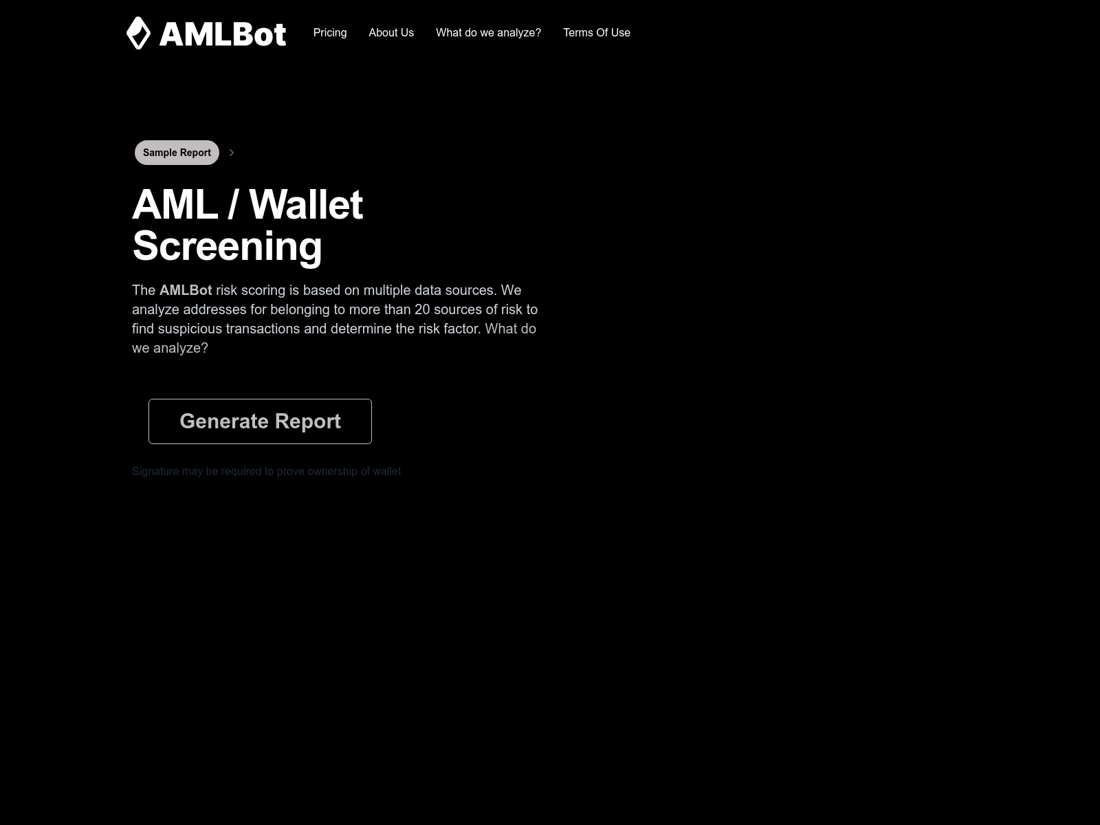 Screenshot of start-amlbot.initiatescreening.com