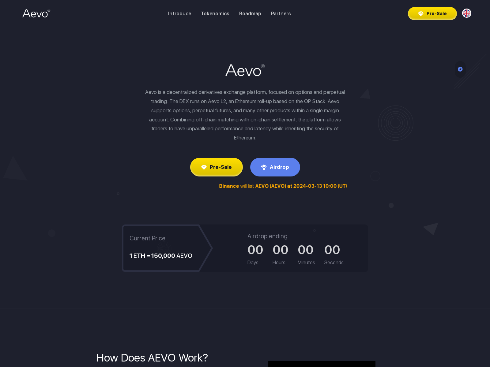 Screenshot of aevodrop.com