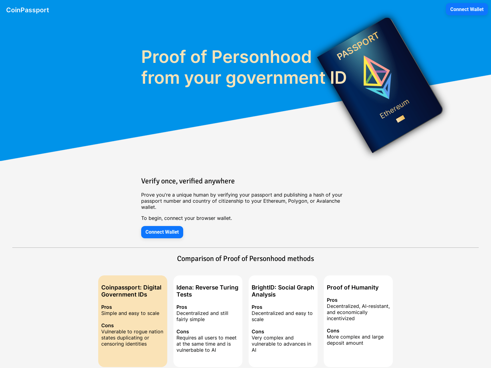 Screenshot of coinpassport.net