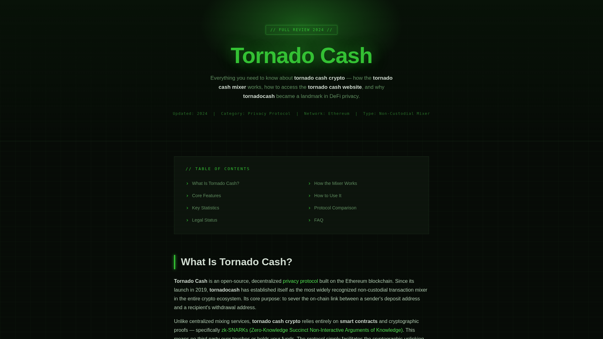 Screenshot of tornadocash-exchange.org
