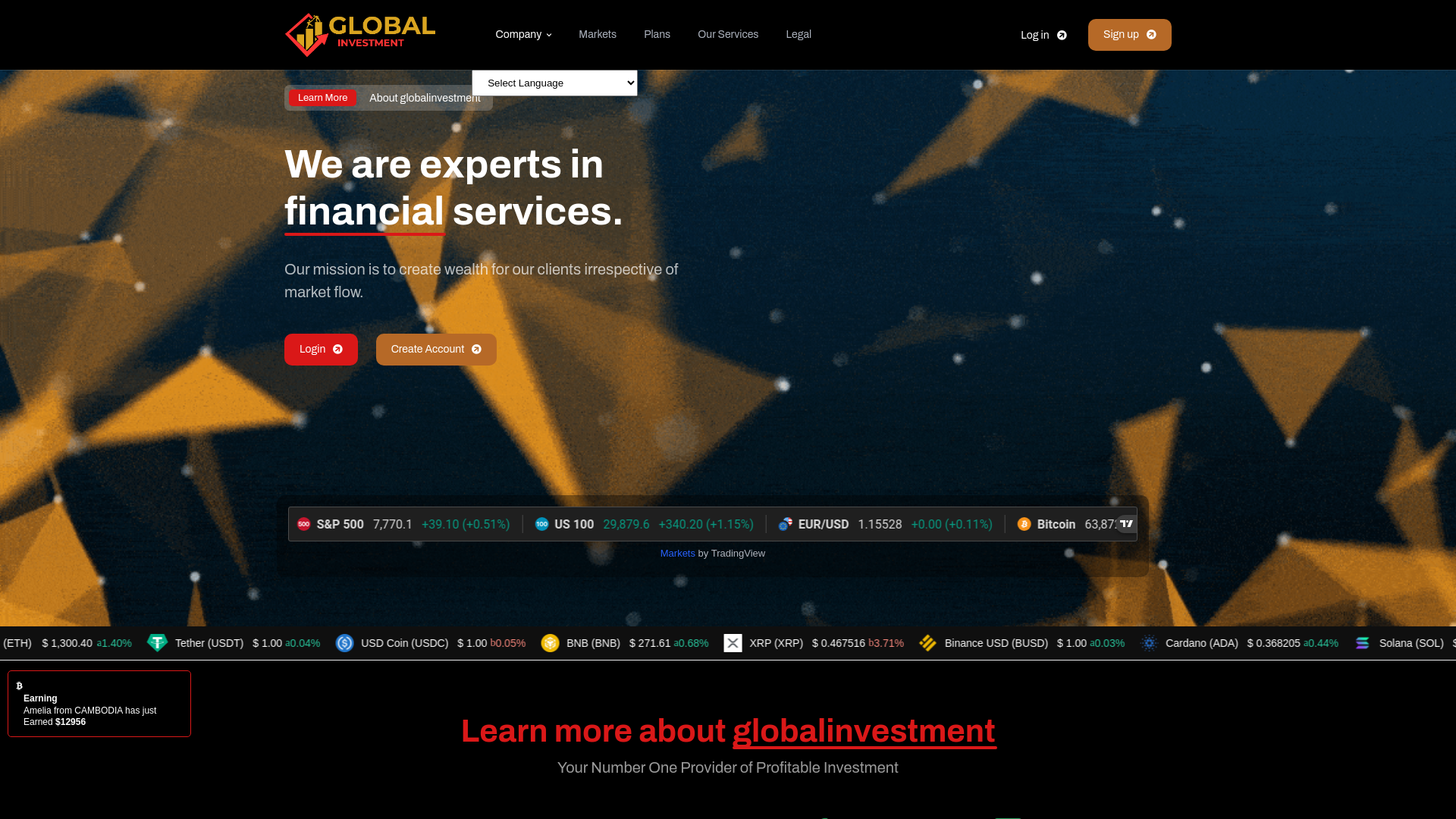 Stored capture of globalinvestment.live