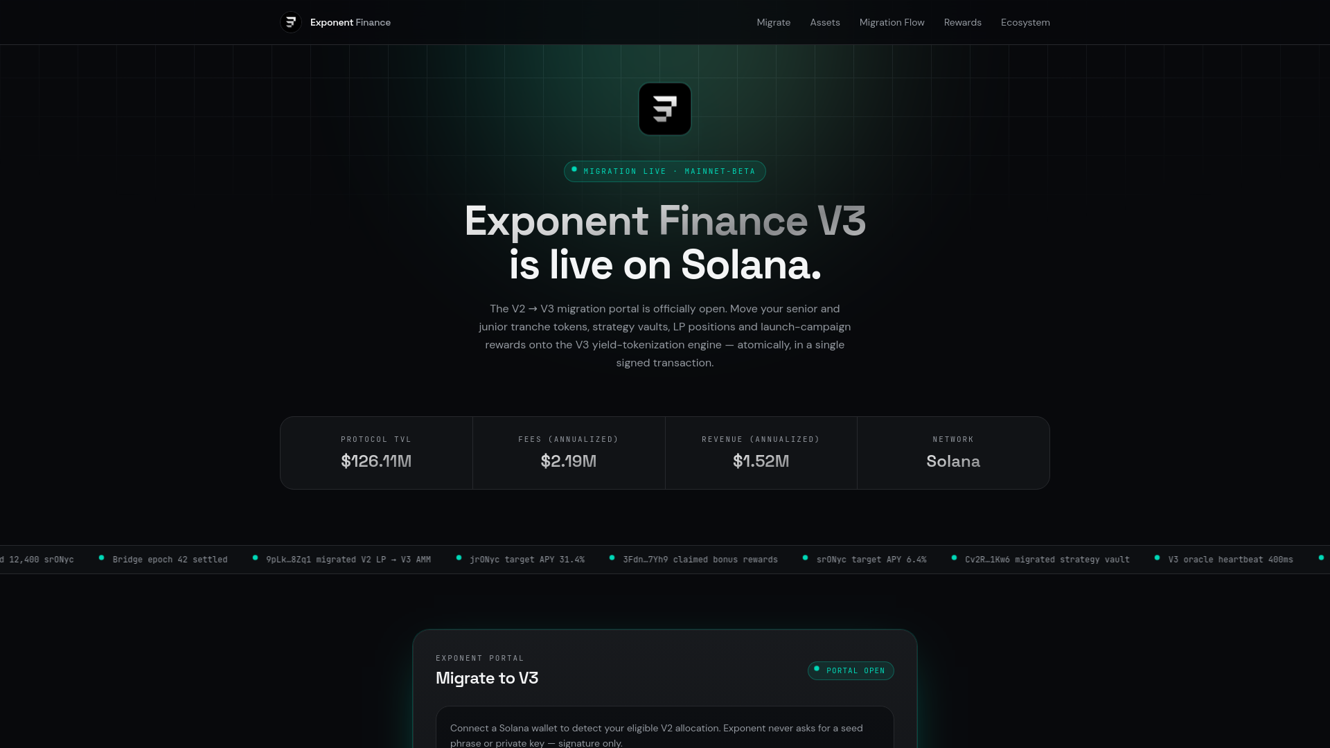 Screenshot of exponentbridge.info