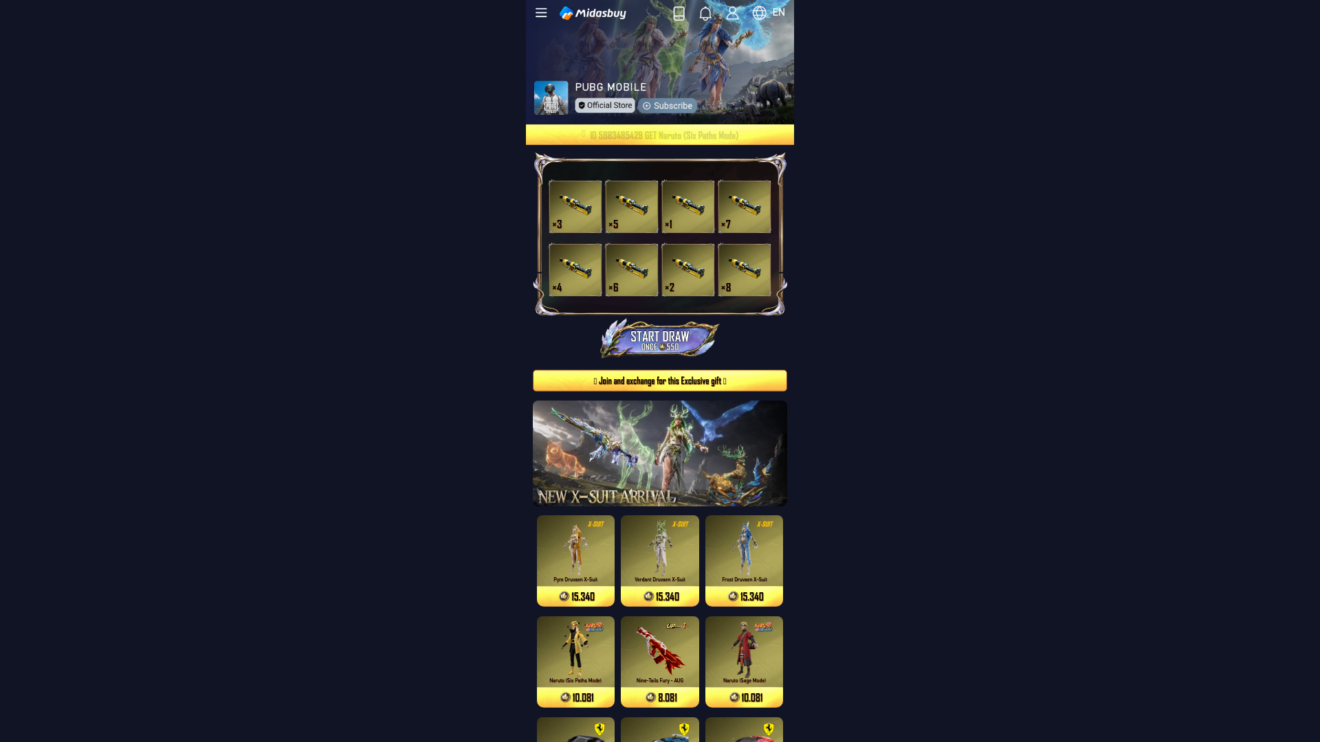 Screenshot of newmidas.gamerstored.com