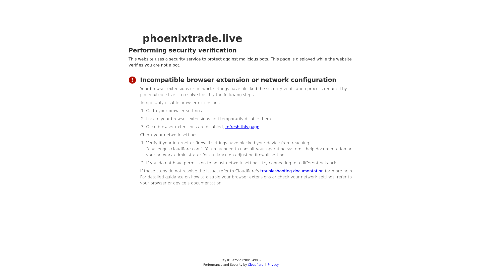 Screenshot of phoenixtrade.live