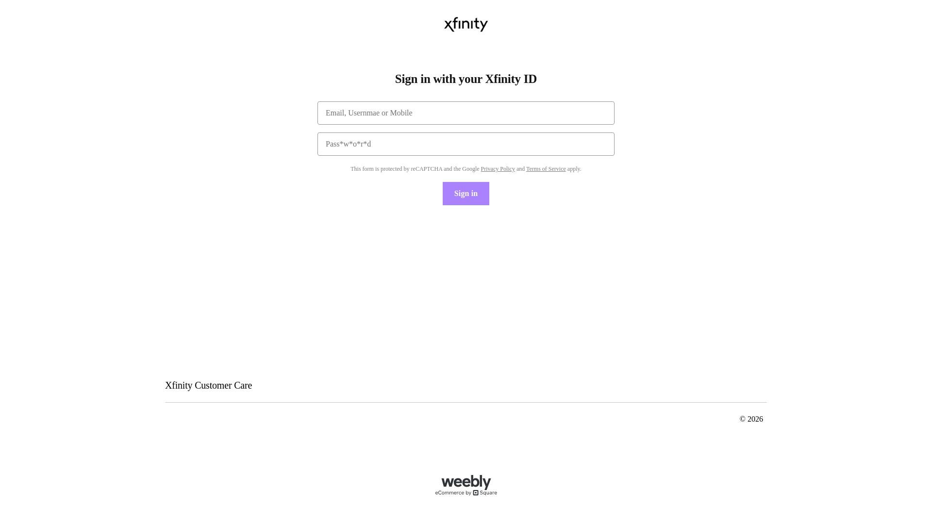 Screenshot of xfinity-customer-care.weebly.com