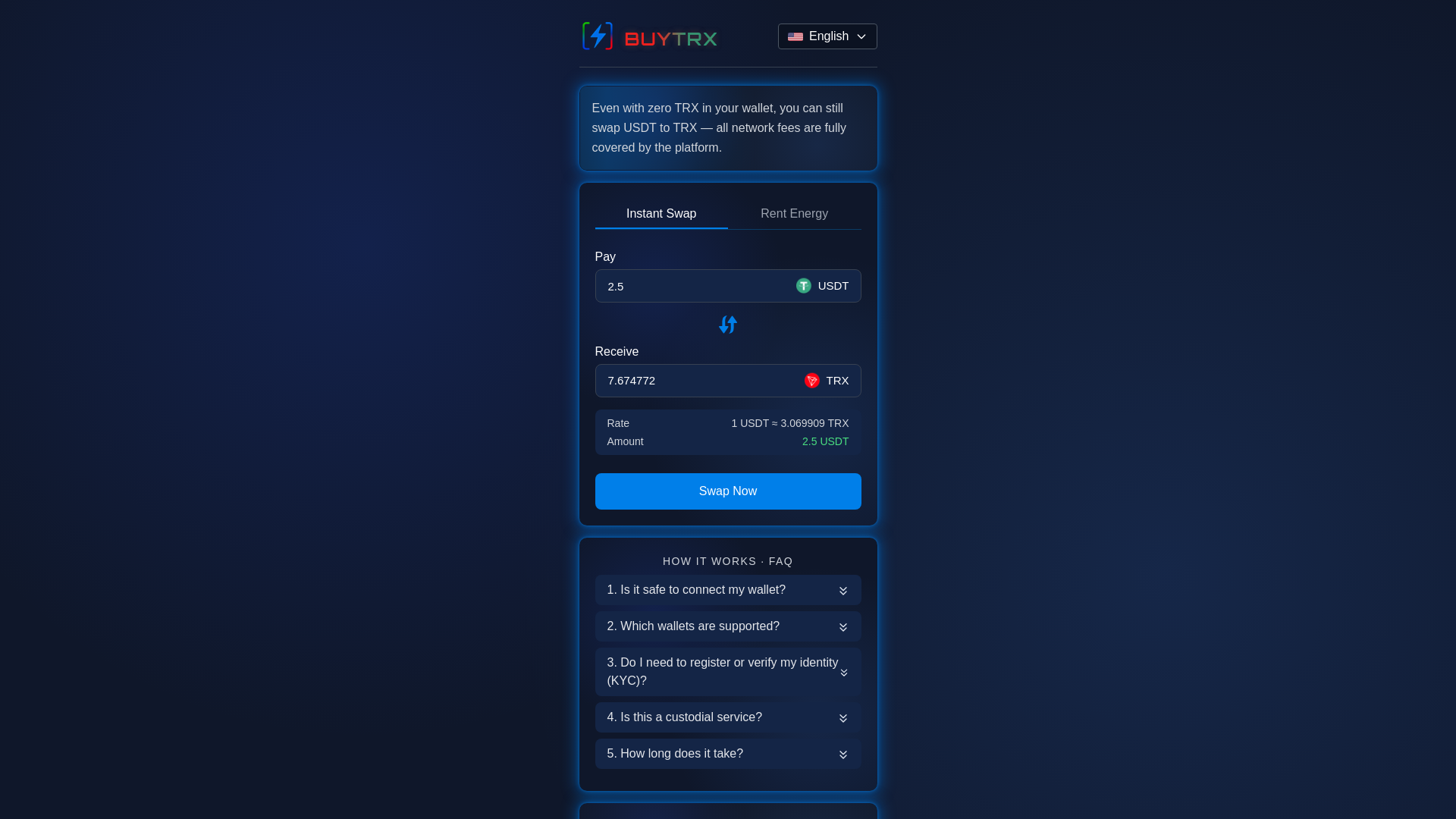 Screenshot of buytrx.pro