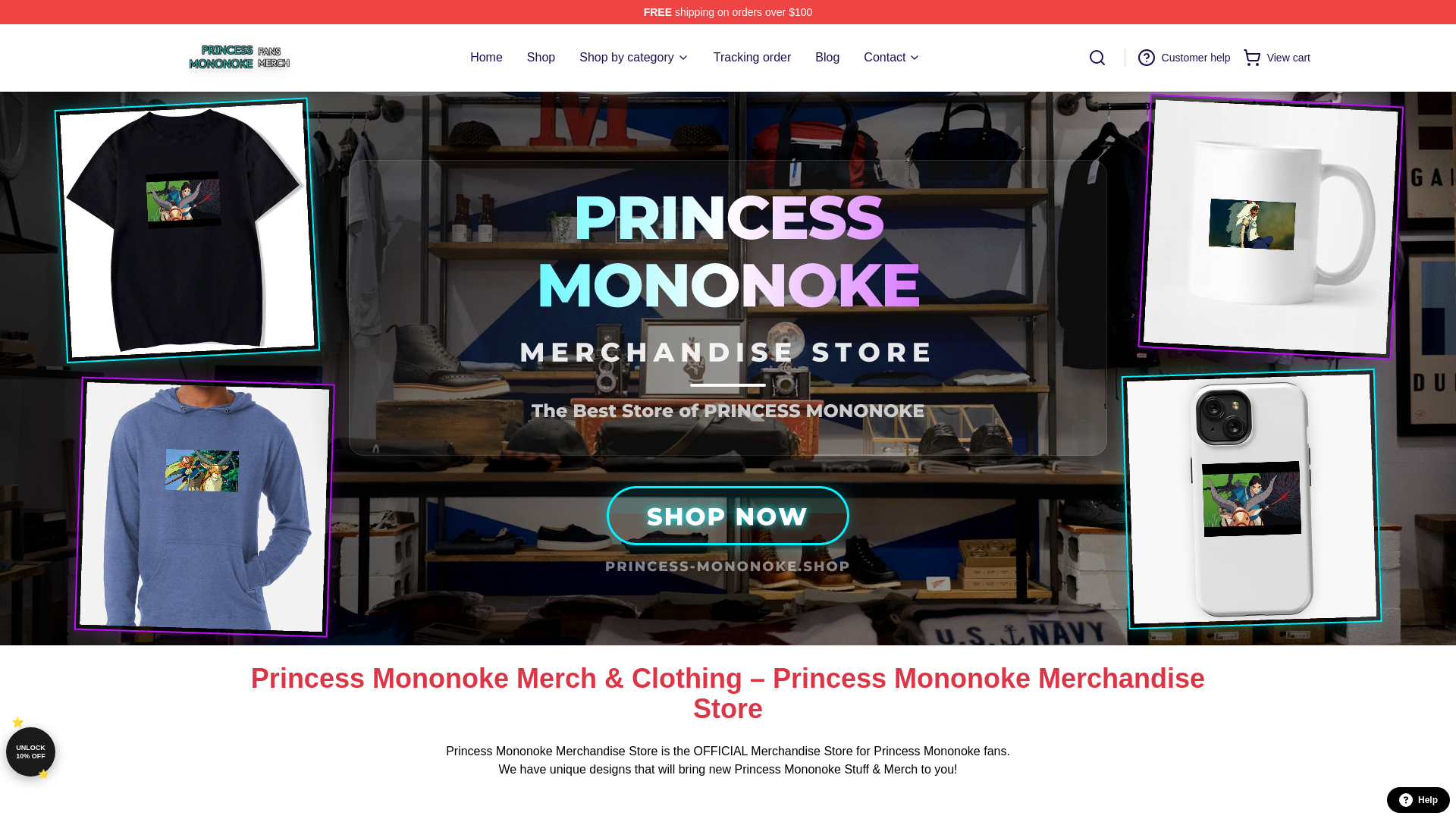 Screenshot of princess-mononoke.shop