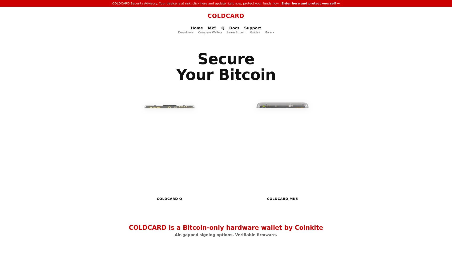 Screenshot of coldcard.online