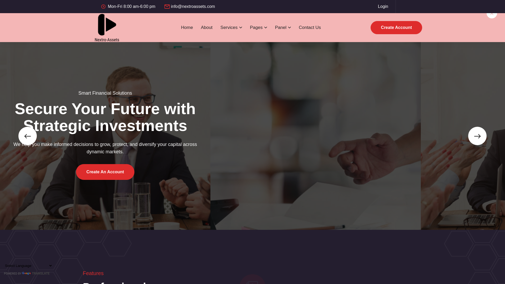 Screenshot of nextroassets.com