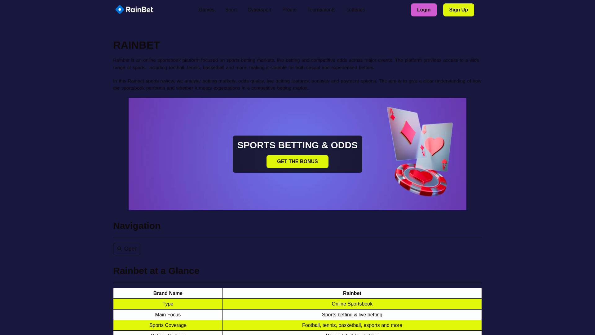 Screenshot of rainbet-sports.bet