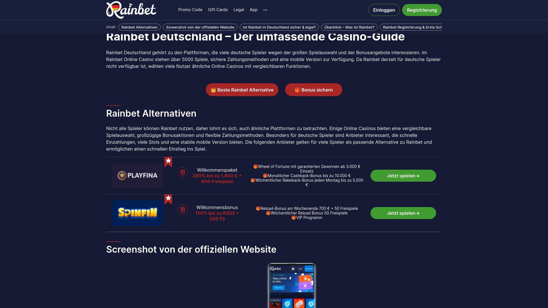 Screenshot of rainbetonline.co