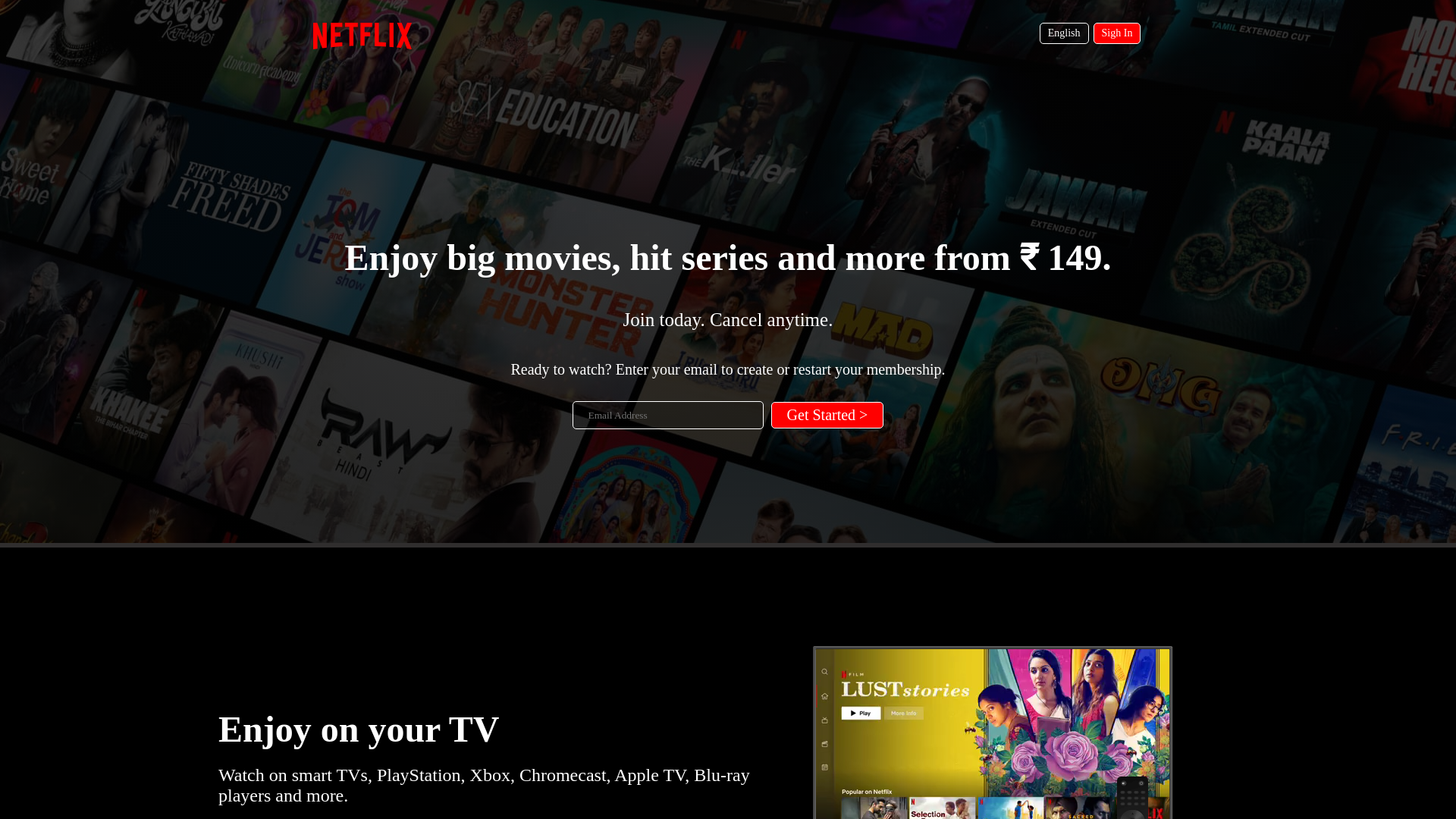 Screenshot of netflix-clone-gray-iota.vercel.app