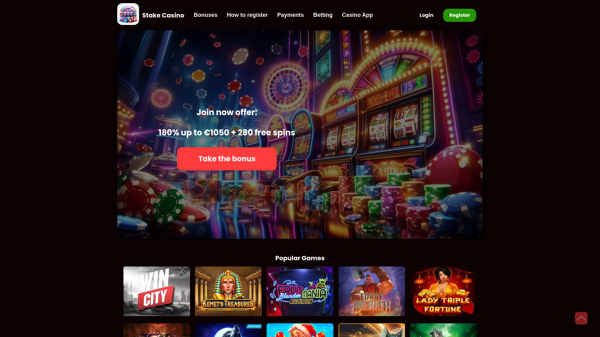 Screenshot of stake-casino.ie