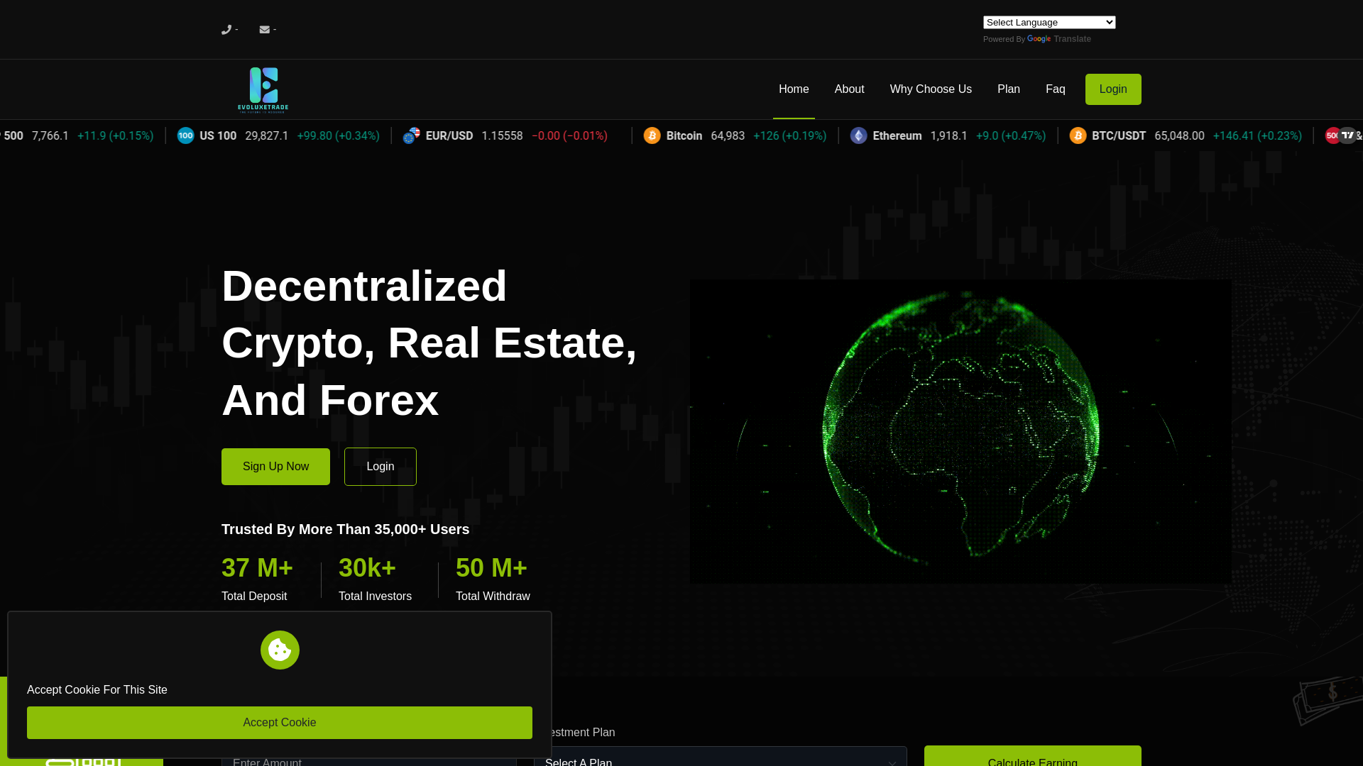 Stored capture of evoluxetrade.com