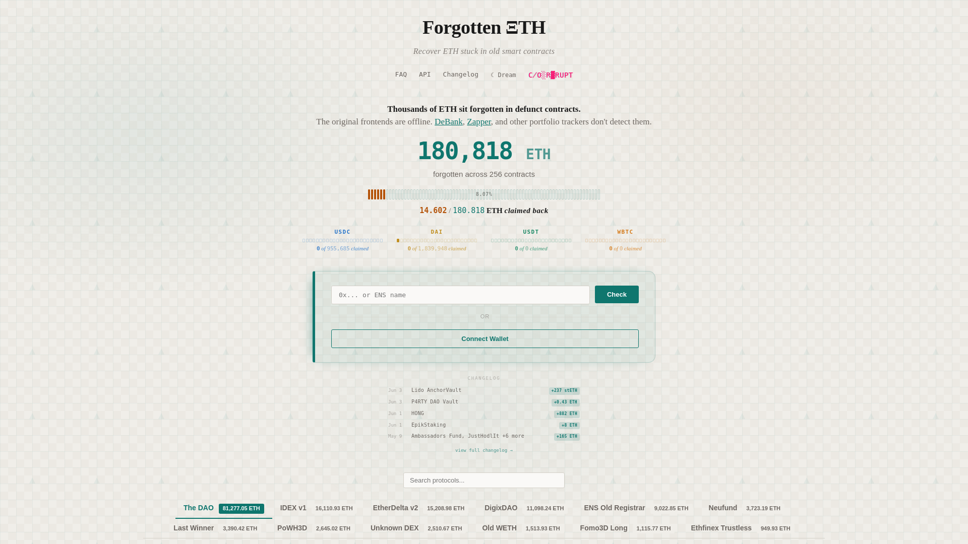 Screenshot of forgotten-eth.com