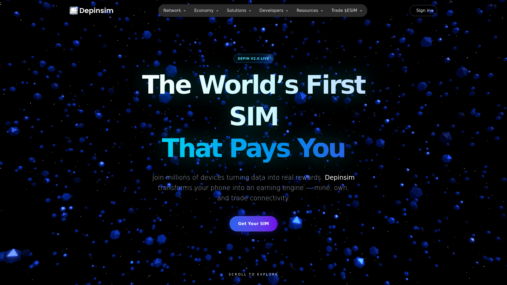Screenshot of depinsim.com