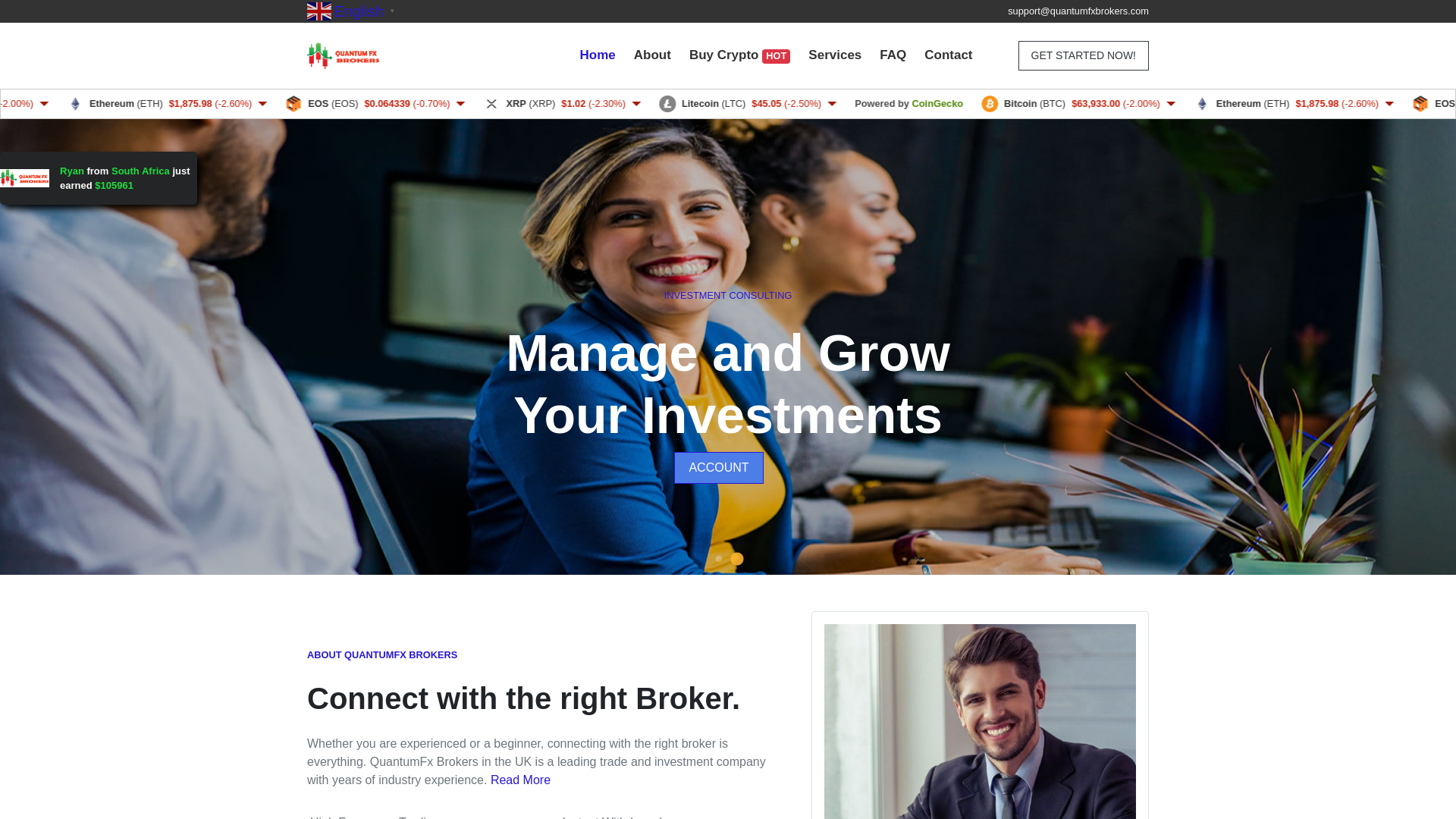 Screenshot of quantumfxbrokers.com