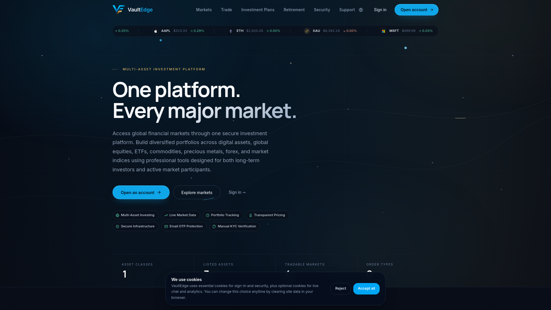 Screenshot of vaultedgefinance.com