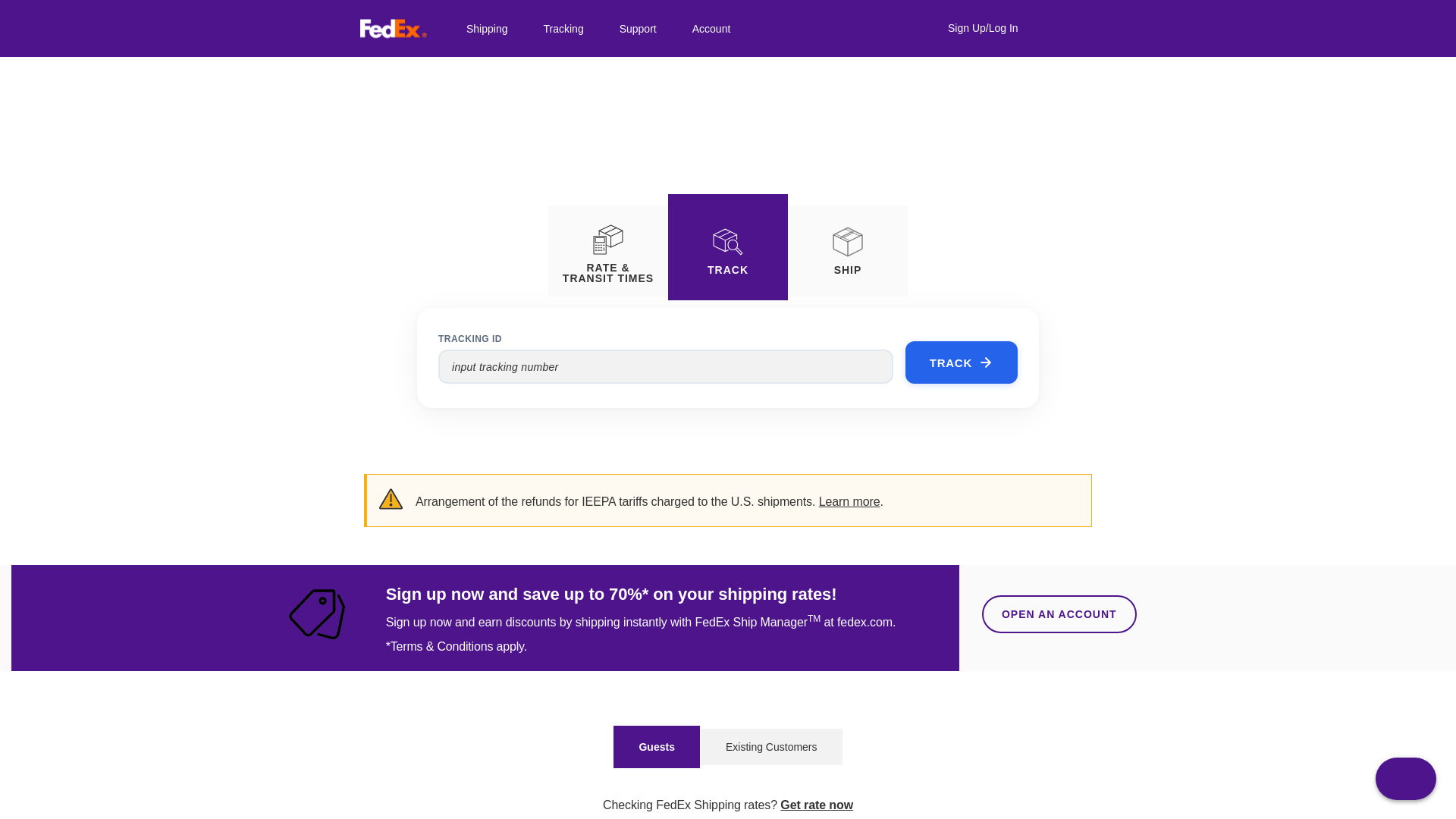 Screenshot of fedex-olive.vercel.app
