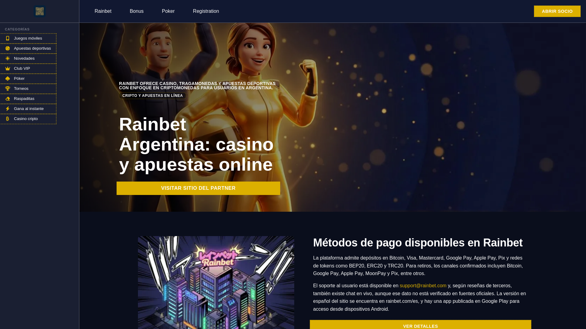 Screenshot of rainbetargentina.com