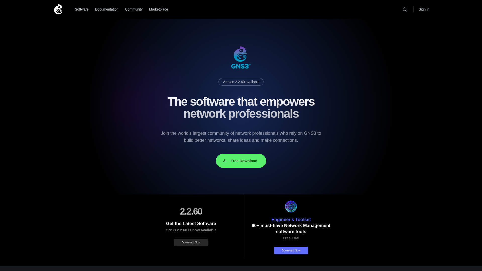 Screenshot of gns3dev.app