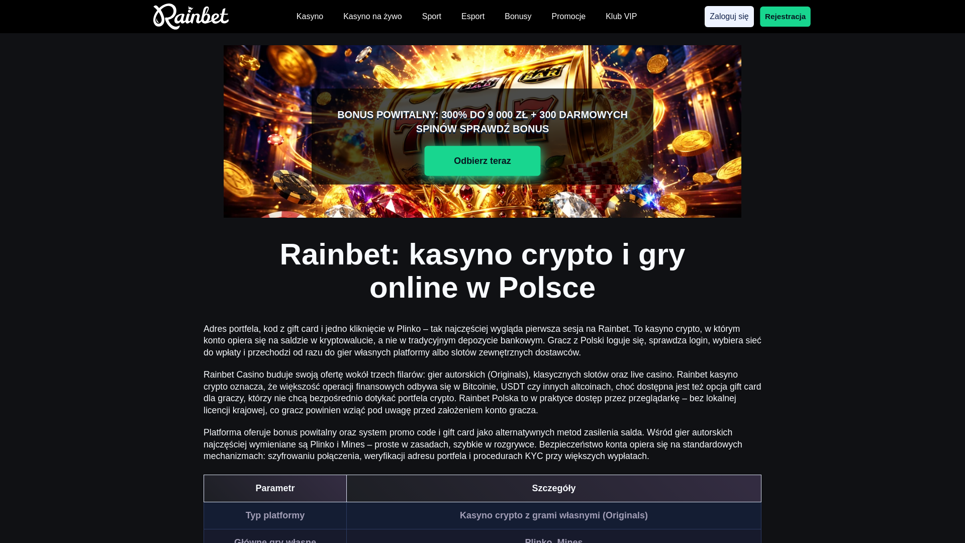 Screenshot of rainbetonline.pl