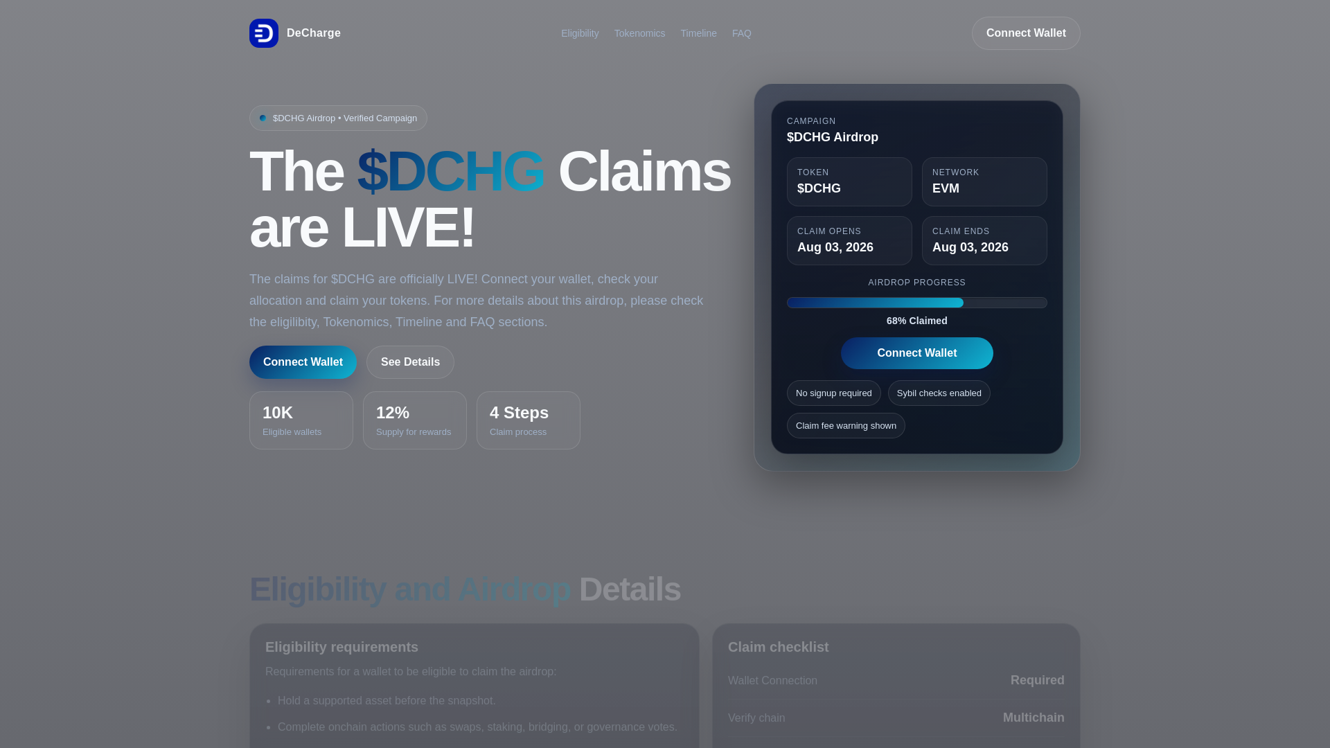 Screenshot of dechargenetwork.xyz