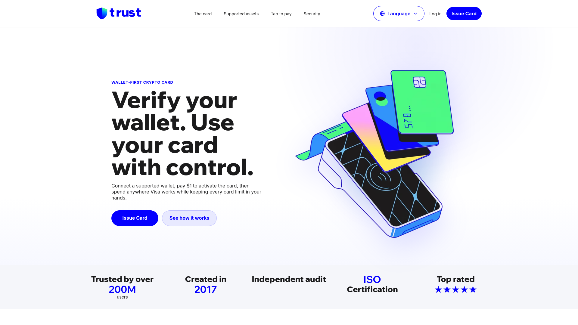 Screenshot of trustchain.cards