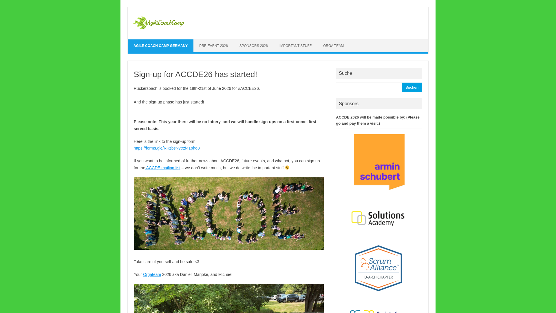 Stored capture of agilecoachcamp.de